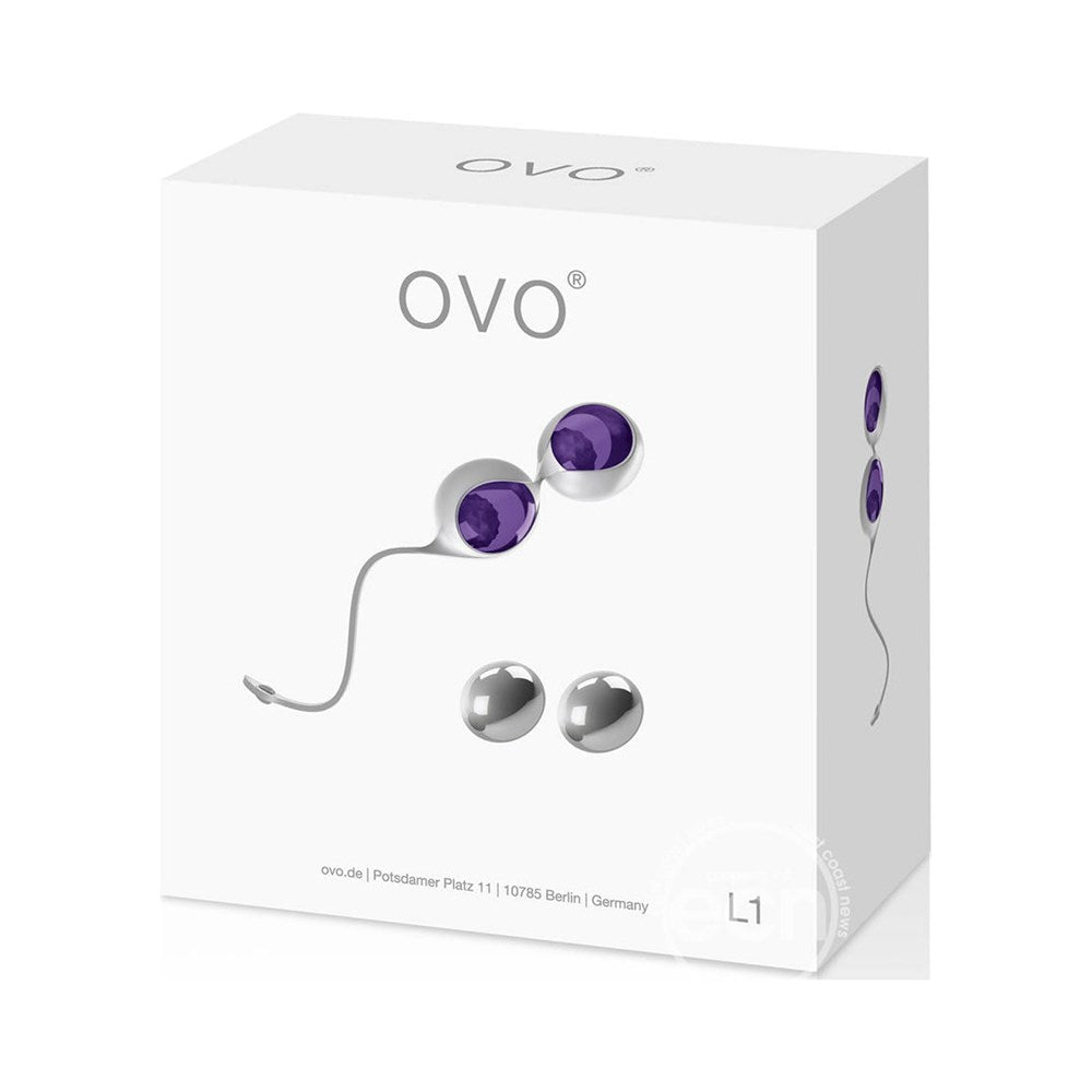Xgen Products OVO L1 Silicone Kegel Love Balls White/Lilac Pelvic Floor - - Love Eggs and Kegel Exercisers