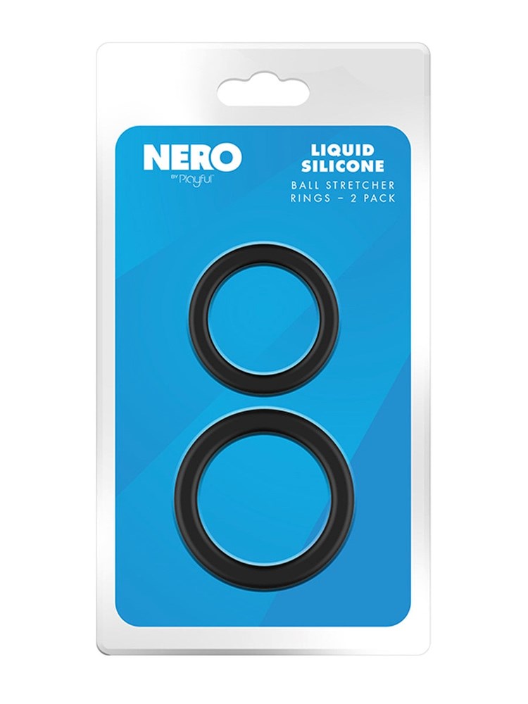 Playful Nero Liquid Silicone 2 Pack Ball Stretcher Rings - - Ball Stretchers and Crushers