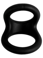 Playful Nero Soft Silicone Two Way Cock Ring - Black - Stretchy Cock Rings