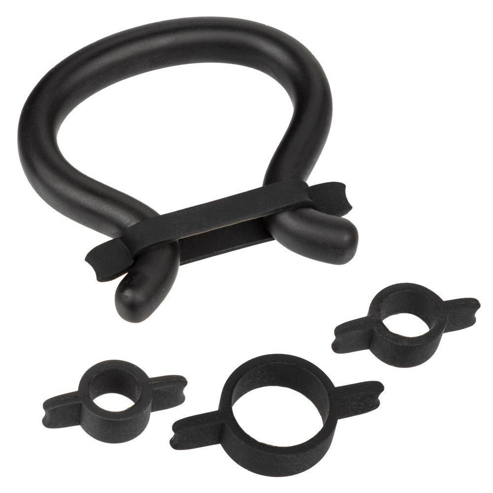 California Exotics Peak Prolong Cock Band Kit with Adjustable Enhancement - Black - Cock Ring Sets