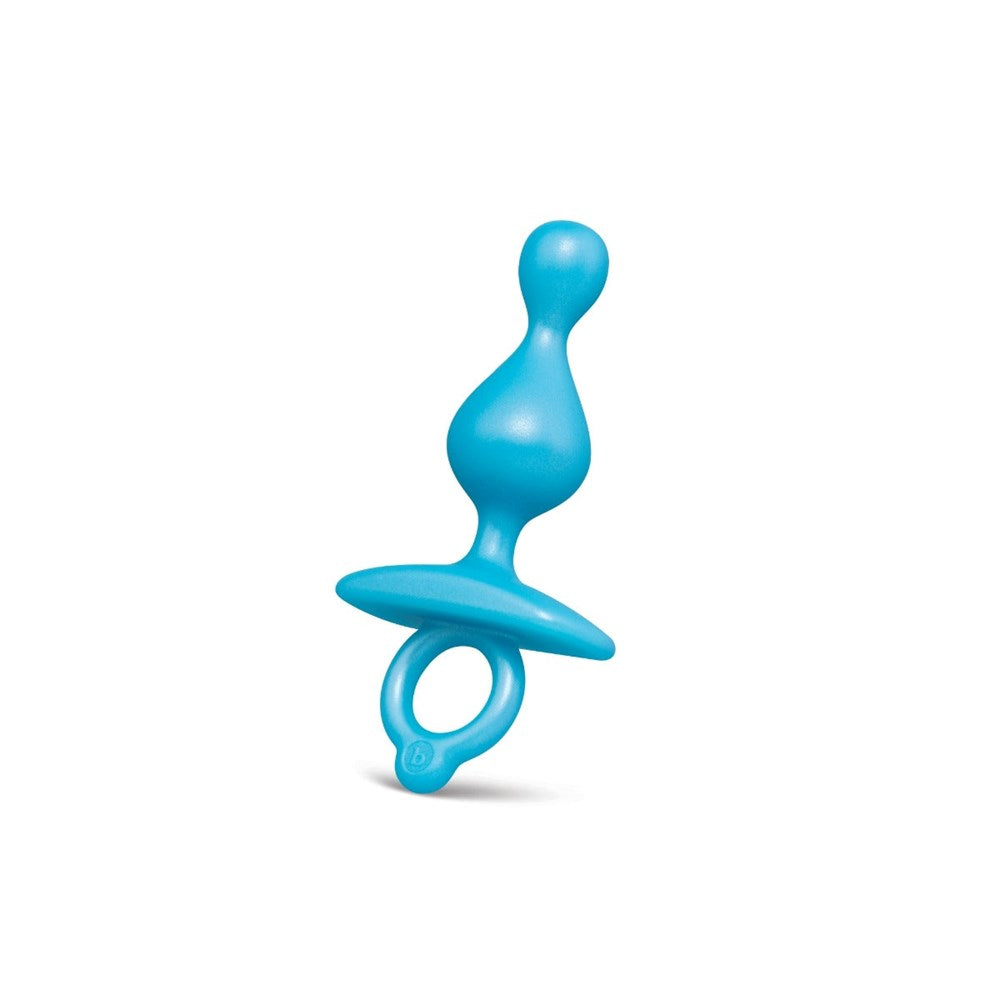 B Vibe Butties Pop Beaded Silicone Butt Plug for Progressive Anal Play - Blue - Butt Plugs