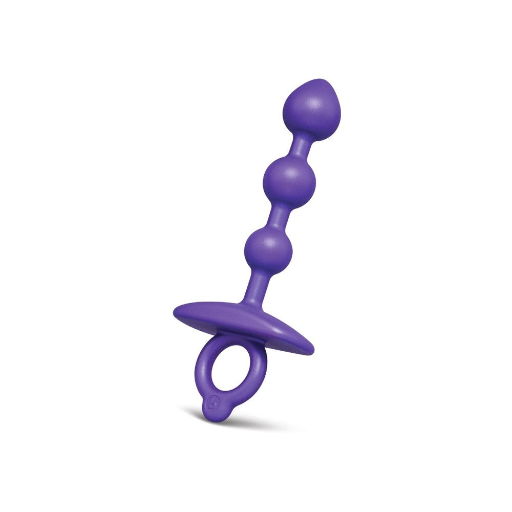 B Vibe Butties ZIP Silicone Anal Beads Progressive Beaded Pleasure - Purple - Anal Beads and Balls