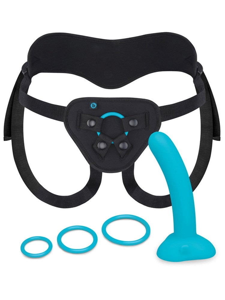 B Vibe Every Body Strap On Harness Set with 6 Inch Dildo Universal Fit - Multi - Strap On Sextoys