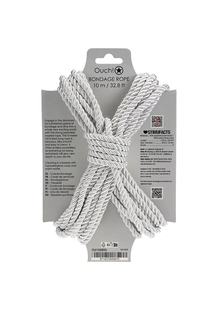 OUCH! Silky Smooth Nylon Bondage Rope 10m - - Cuffs And Restraints