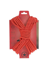 OUCH! Silky Smooth Nylon Bondage Rope 10m - Red - Cuffs And Restraints