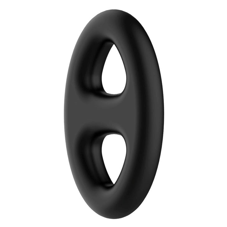 CRAZY BULL Silicone Oval Cock & Ball Ring Black - - Ball and Cock Toys