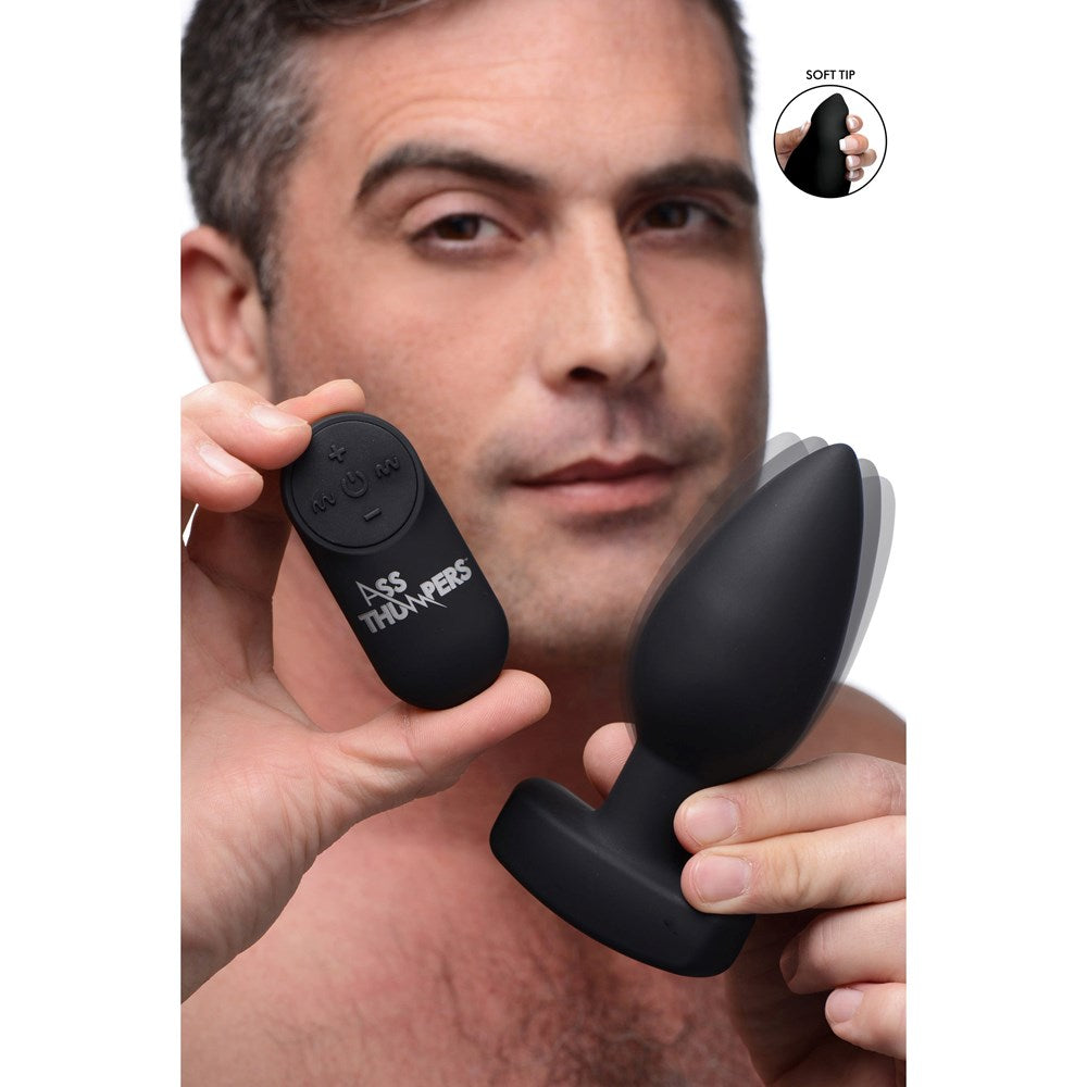 XR Brands Ass Thumpers The Taper Vibrating Butt Plug with Remote Control - - Butt Plugs