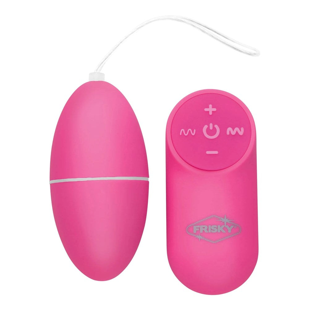 XR Brands Frisky Scrambler Vibrating Love Egg Remote Control Vibrator - Pink - Love Eggs and Kegel Exercisers