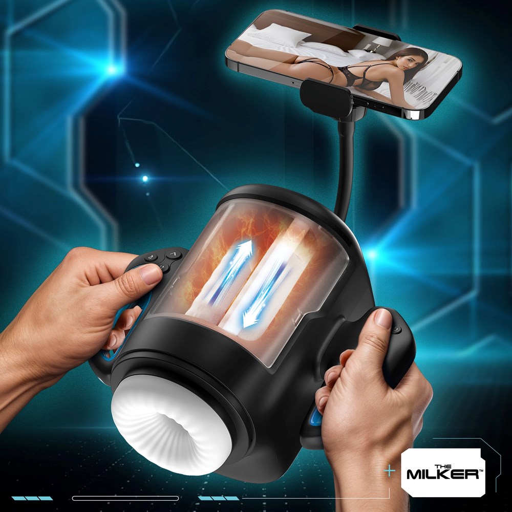 XR Brands Cyber Milker Stroking & Vibrating Masturbator with Heating - Default Title - Masturbators and Strokers