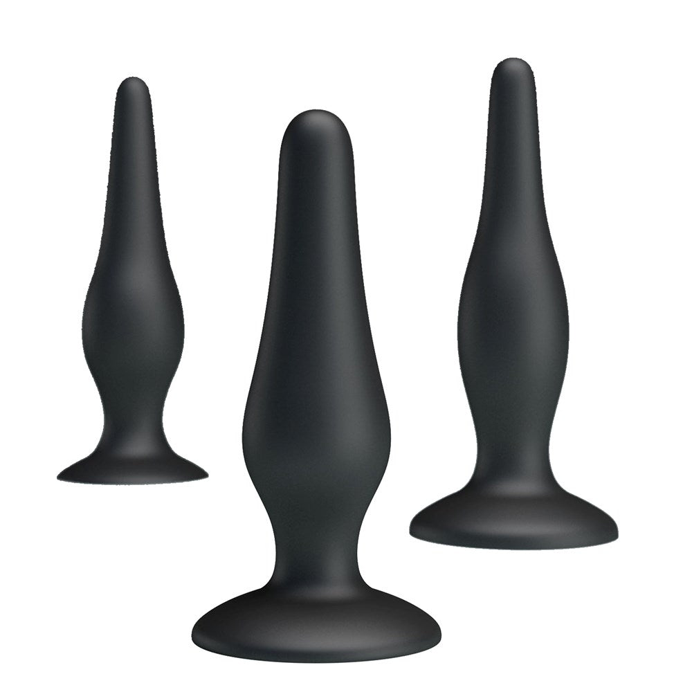 Party Up JERRY 3 Sizes Silicone Butt Plug Set Progressive Anal Training - - Butt Plugs