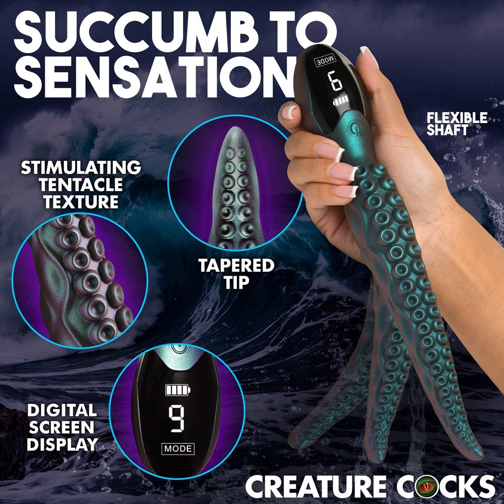 XR Brands Creature Cocks Tentavibe Silicone Vibrator with Digital Display - - Vibrating Dildos