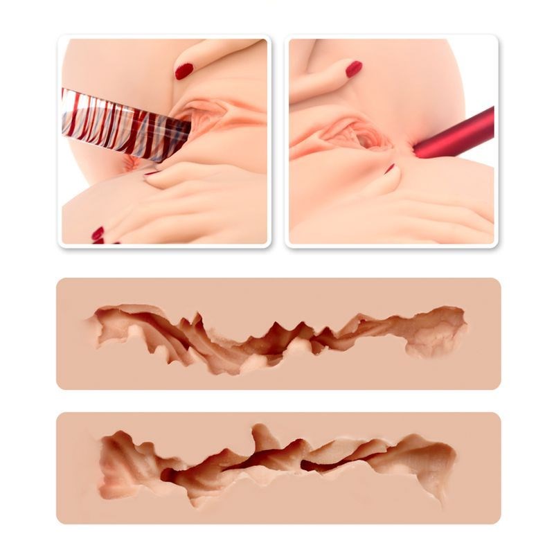 Naked Factory Spread Me Pussy and Anal Masturbator Barbie Dual Entry TPE - - Masturbators and Strokers