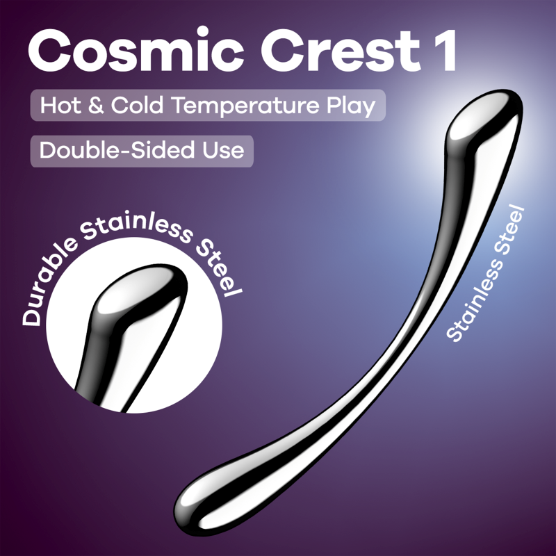 Satisfyer Cosmic Crest 1 High Quality Metal Dildo Ergonomic G Spot Prostate - - Steel Sex Toys
