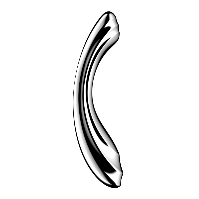 Satisfyer Pure Gravity 2 High Quality Metal Dildo Double Curve Design - Silver - Steel Sex Toys