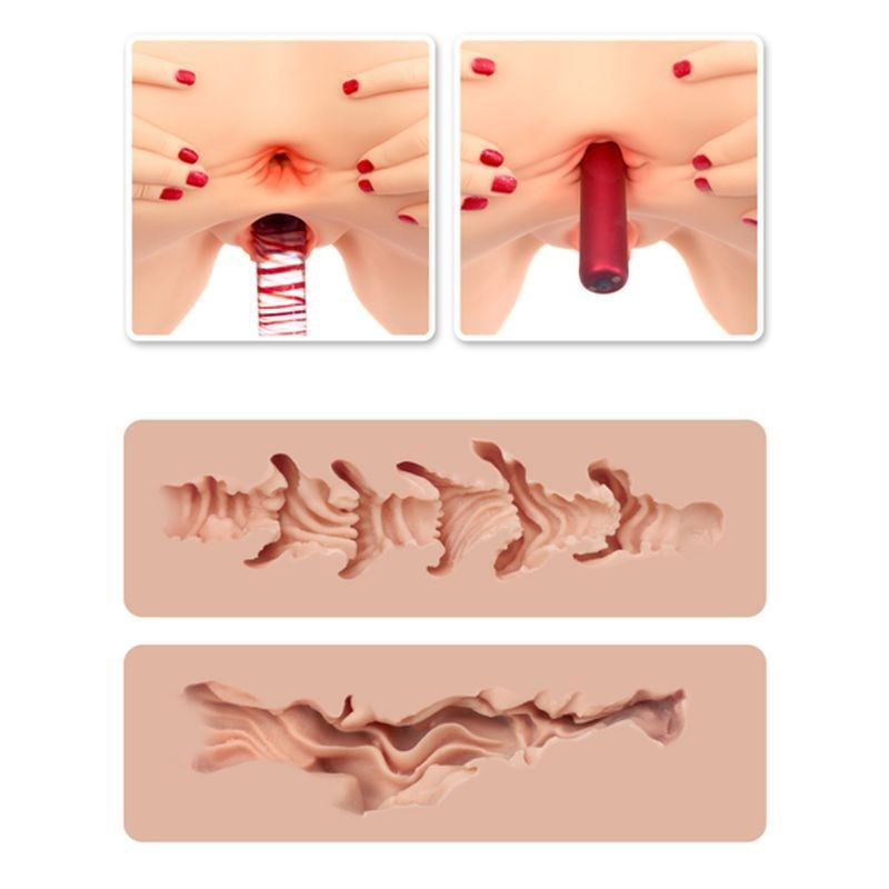 Naked Factory Spread Me Pussy and Anal Masturbator Monica Dual Entry TPE Torso - - Masturbators and Strokers