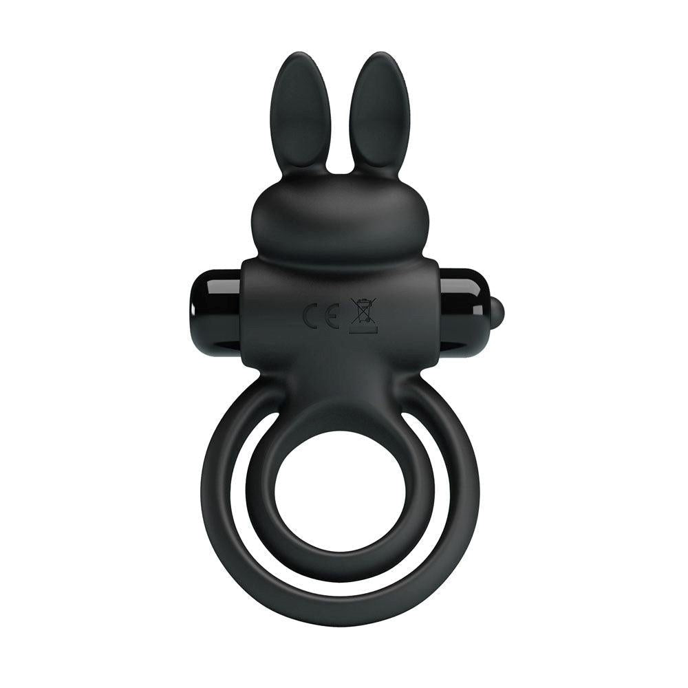 Party Up LAWRENCE Vibrating Cock & Balls Ring with 10 Vibration Patterns - Black - Vibrating Cock Rings