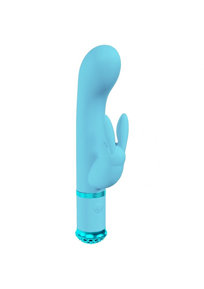 Shots Toys LOVELINE Belle USB Rechargeable Rabbit Vibrator Dual Motor - Blue - Rabbit Vibrators