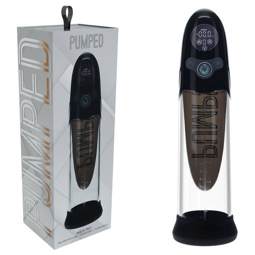 Shots Toys PUMPED AI Enabled Submersible Auto Penis Pump with Smart Memory - Black - Penis Pumps And Stretchers