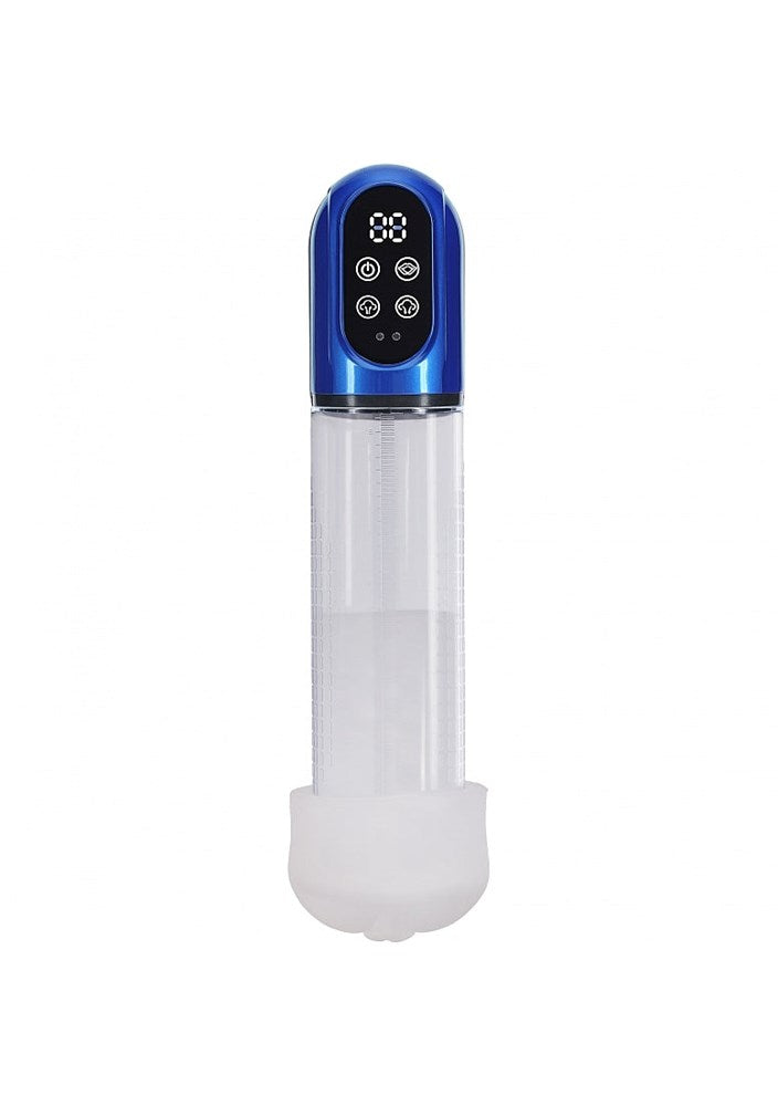Shots Toys PUMPED Engage Automatic Mens Penis Pump with 5200 RPM Motor - Blue - Penis Pumps And Stretchers