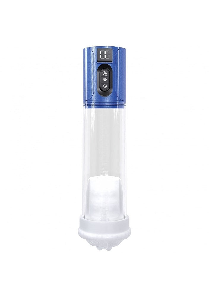 Shots Toys PUMPED HyperLift USB Rechargeable Auto Pump with Six Speed Modes - Blue - Penis Pumps And Stretchers