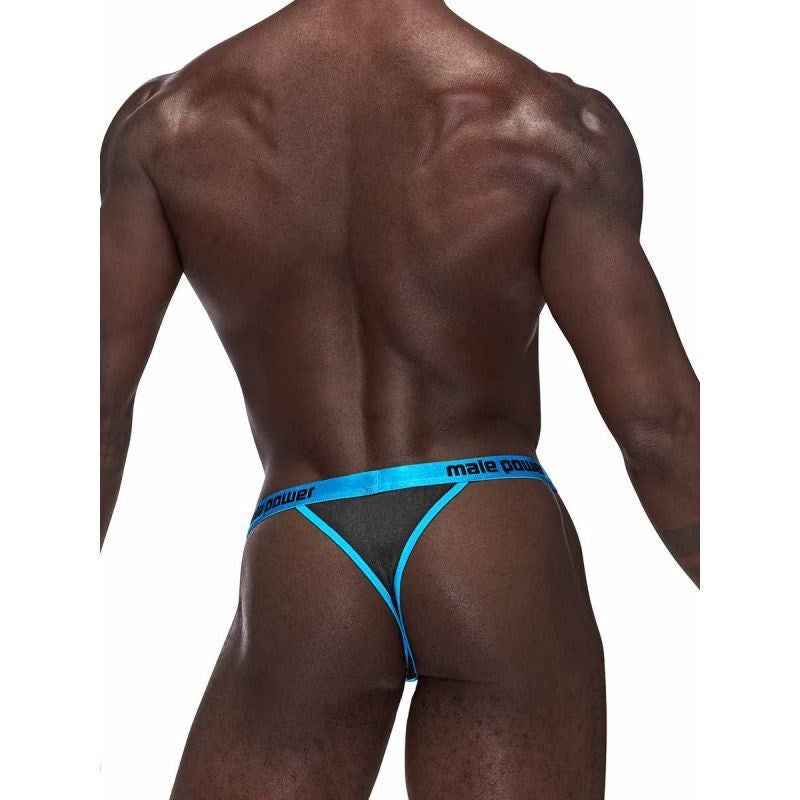 Male Power Casanova Uplift Micro Male Thong Black L/XL with Contoured Pouch - - Jocks and G-Strings