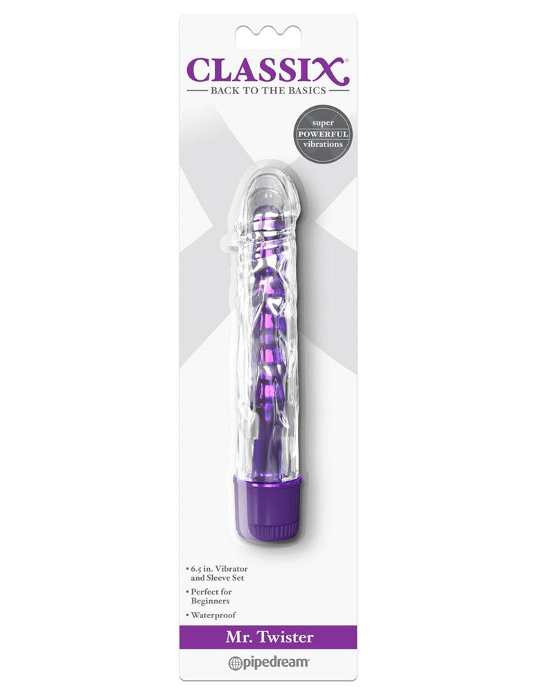 Pipedream Products Classix Mr. Twister Multi Functions Vibrating Dildo with Sleeve - - Vibrating Dildos