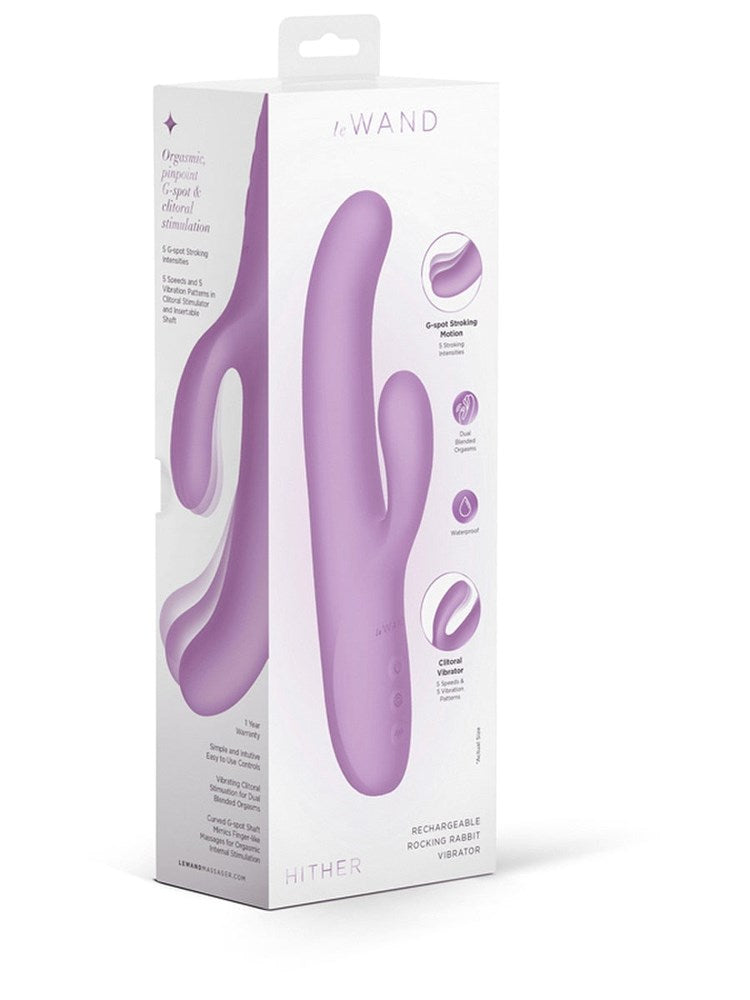 Le Wand Hither Rechargeable Rocking Rabbit Vibrator with Come Hither Motion - - Rabbit Vibrators