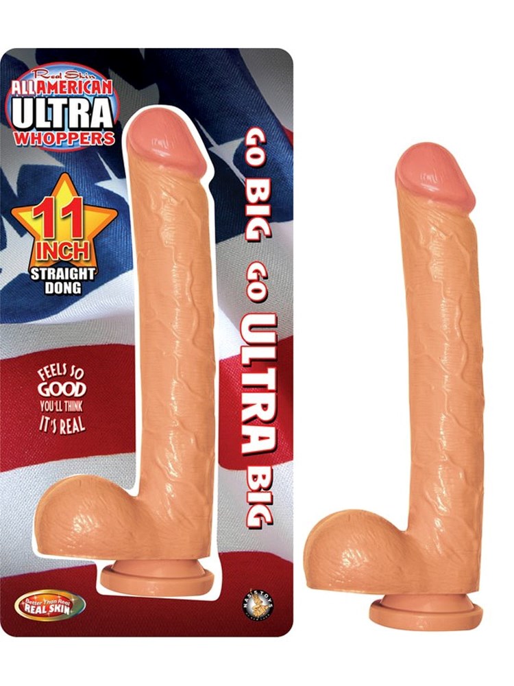 Nasstoys All American Ultra Whoppers 11 Inch Straight Dong with Suction Cup - White - Realistic Dildos
