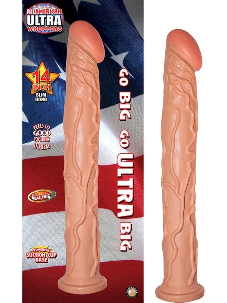 Nasstoys All American Ultra Whopper 14 Inch Slim Dong Deep Penetration Dildo - White - Realistic Dildos