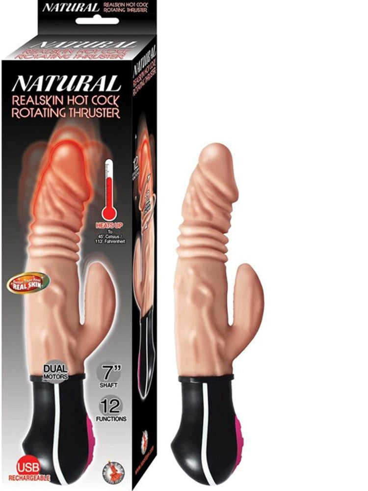 Nasstoys Natural Realskin Hot Cock Rotating Thrusting Dildo with Heating - - Vibrating Dildos