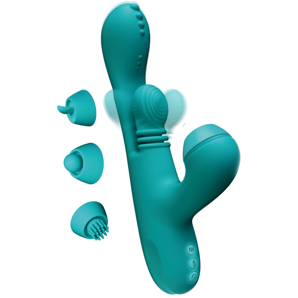 Amovibe Sensa Sway 10 Functions G-Spot Rabbit Vibrator - Teal - Rabbit Vibrators