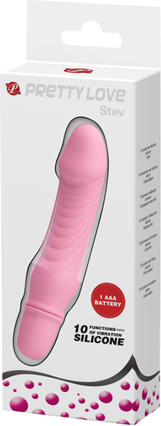 Pretty Love Stev 10 Functions Vibrating Dildo - Pink - Vibrating Dildos