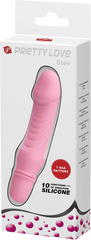Pretty Love Stev 10 Functions Vibrating Dildo - Pink - Vibrating Dildos