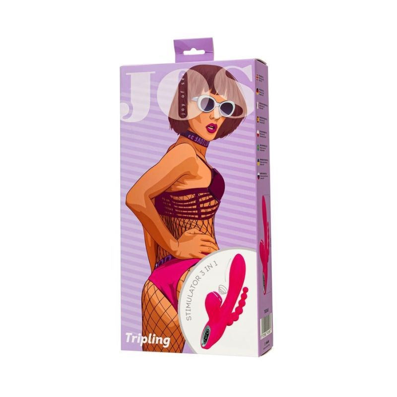 JOS Tripling Triple Rabbit Style Clitoral Stimulator with Triple Action - - Rabbit Vibrators