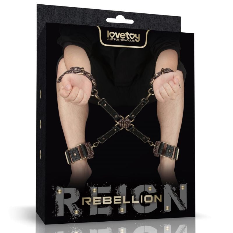 Lovetoy Rebellion Reign Fetish Play Hogtie Set with Bronze Spikes - Default Title - Cuffs And Restraints