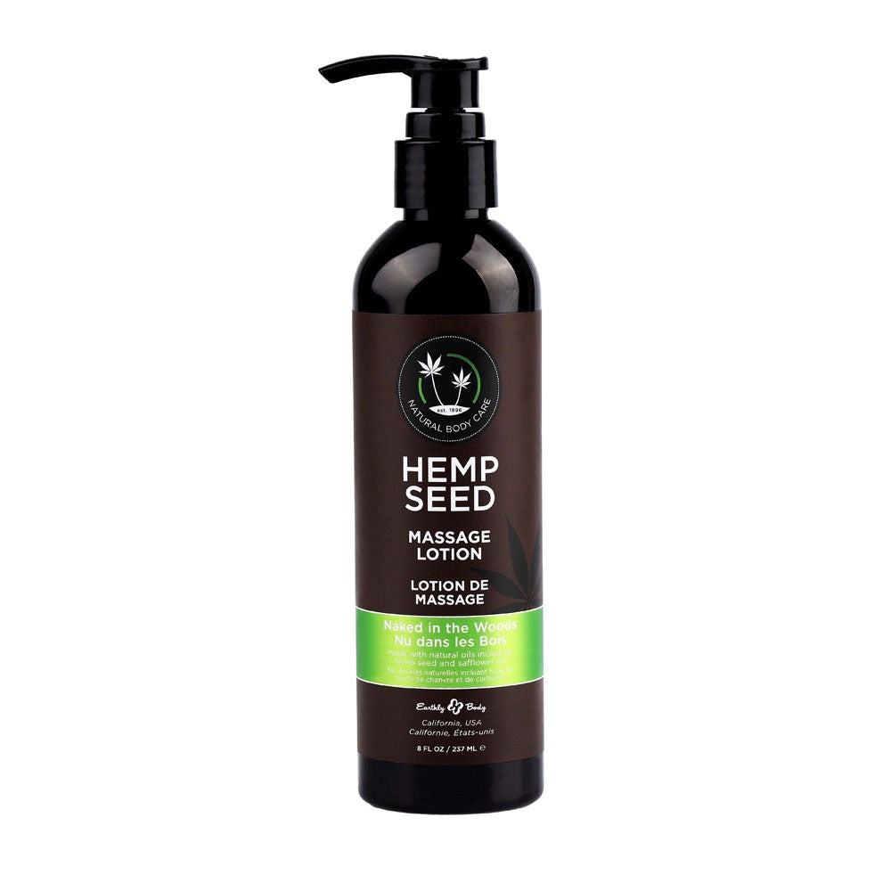Earthly Body Hemp Seed Scented Massage Lotion 237 ml Non Greasy Formula - Naked In the Woods - Massage Oils and Lubricants