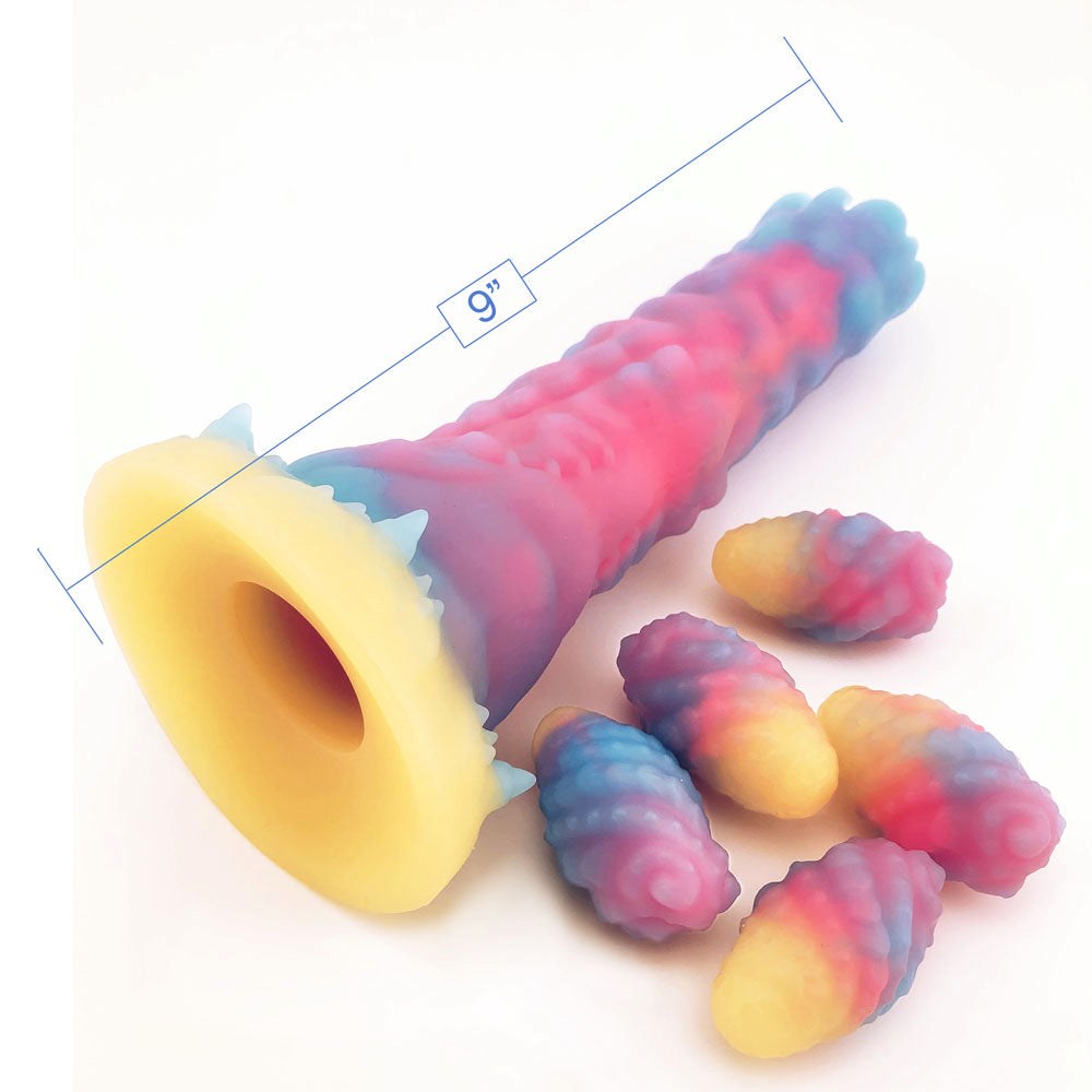 Icon Brands Alien Nation Glovopositor Fantasy Dildo with Luminescent Design - - Non-Realistic Dildos