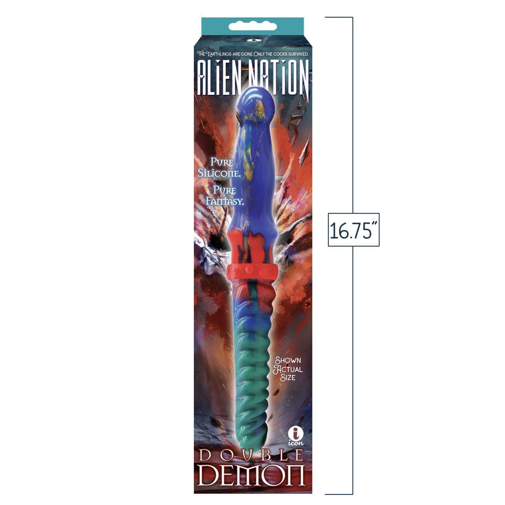 Icon Brands Alien Nation Double Demon Fantasy Double Dildo Dual End Design - - Non-Realistic Dildos