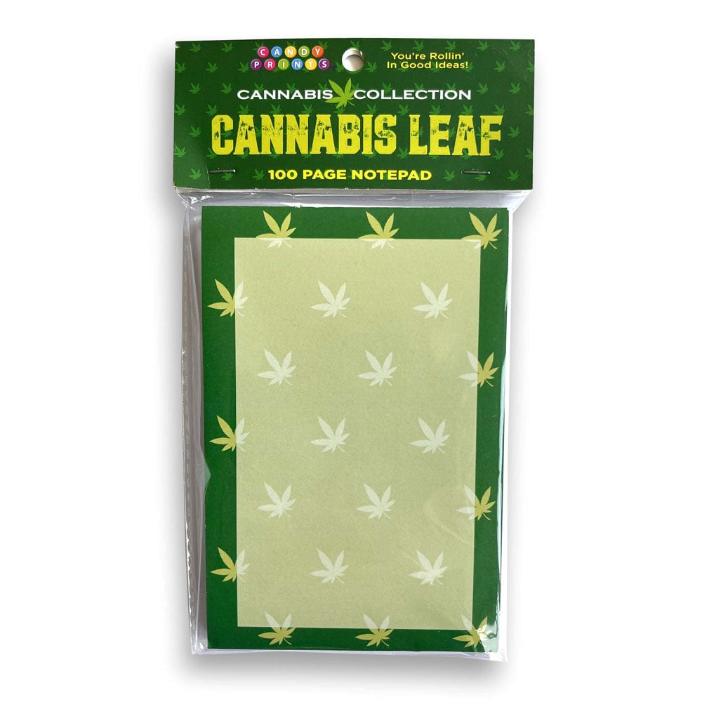 Little Genie Cannabis Leaf Novelty Notepad 100 Pages Stoner Office Fun - Default Title - Party Gifts and Novelties