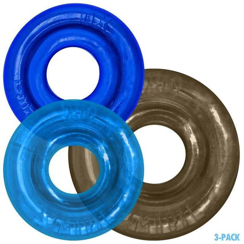 OxBalls RimRingz 3 Piece Multi Size Stretchy Cock Ring Set with Stackable - - Cock Ring Sets