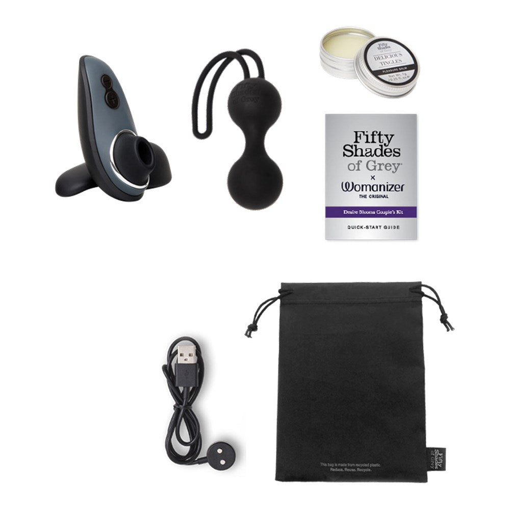 Womanizer FSOG X Liberty Desire Blooms Couples Kit with Pleasure Air Tech - - Sex Kits