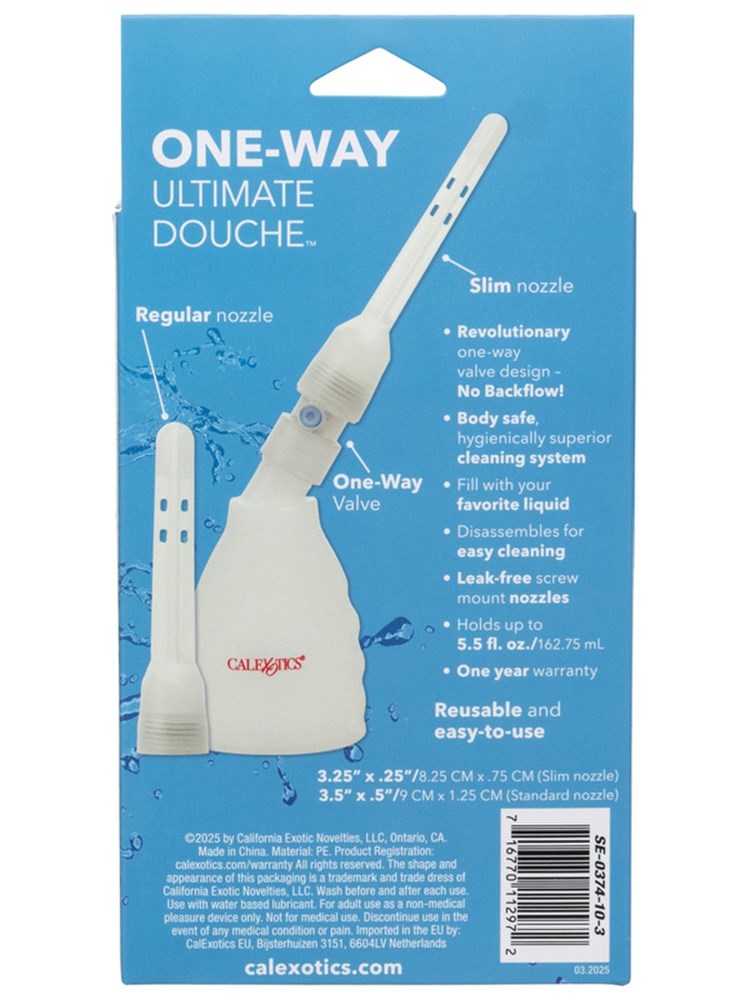 California Exotics One Way Ultimate Anal Douche with Revolutionary Valve - - Enemas and Douches