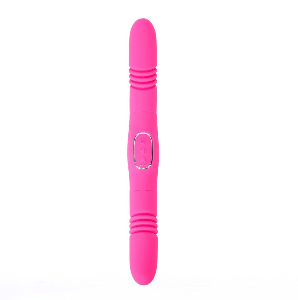 Maia Toys ZENA USB Rechargeable Double Ended Thrusting Vibrator Dual G Spot - Pink - Double Ender
