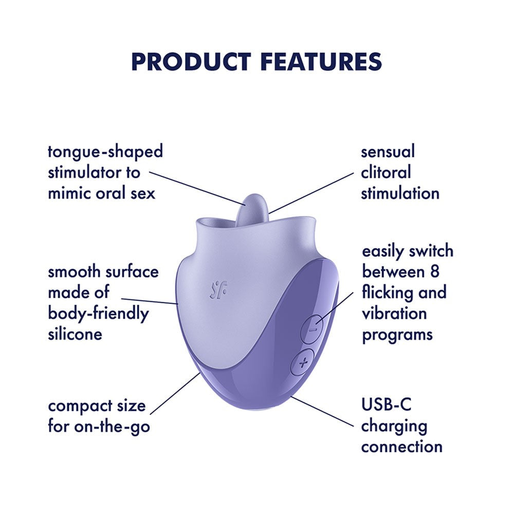 Satisfyer Tongue Dancer Rechargeable Flicking Stimulator with USB Charging - - Clit Ticklers and Pulsators