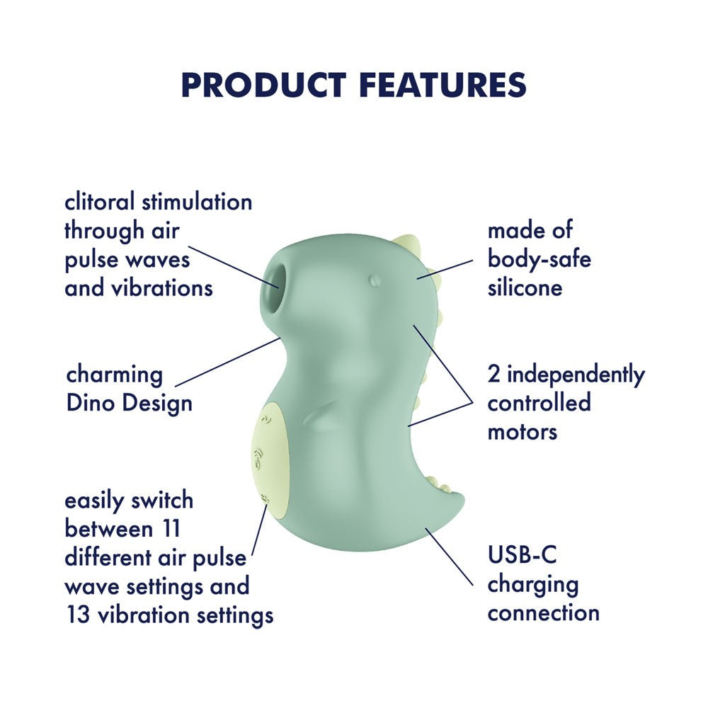 Satisfyer Din OOOH Rechargeable Air Pulse Clit Stimulator Dual Motor - - Clit Ticklers and Pulsators