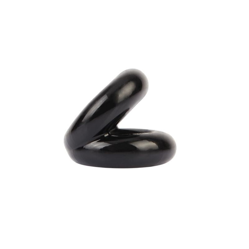 Chisa Dual Pleasure Mens Stretchy Penis Ring with Figure 8 Design - Black - Stretchy Cock Rings
