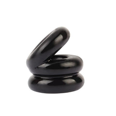 Chisa Stacked Dual Pleasure Male Pleasure Cock Ring - Black - Stretchy Cock Rings