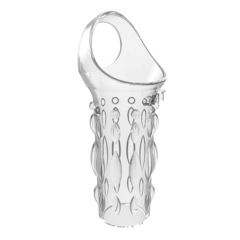 Chisa Renegade Mens Pleasure Power Cage with Textured Shaft and Cock Ring - Clear - Male Chastity