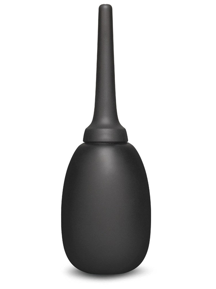 B Vibe Flexible Silicone Anal Douche System with Anti Backflow Valve - Black - Enemas and Douches