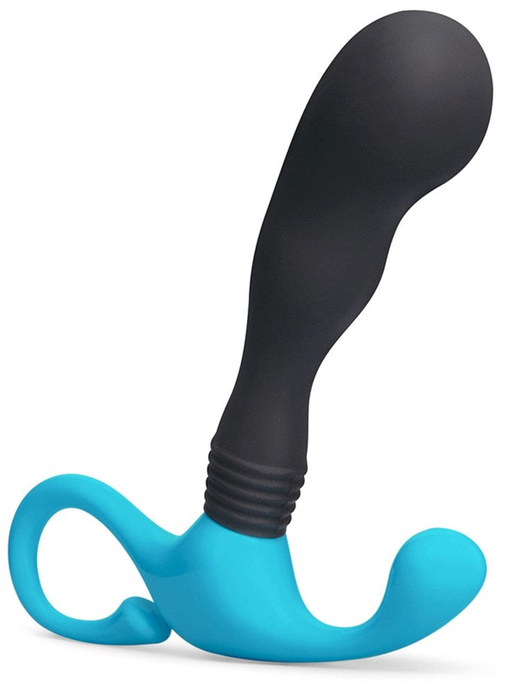 B Vibe Curl Hands Free Curved Silicone Prostate Massager Ribbed Base - - Prostate Toys